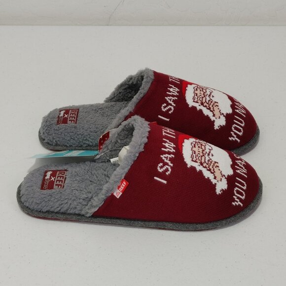 Reef x Tipsy Elves Santa Claus Holydays "You Nasty" Slippers Men's Size 9 - Picture 2 of 12